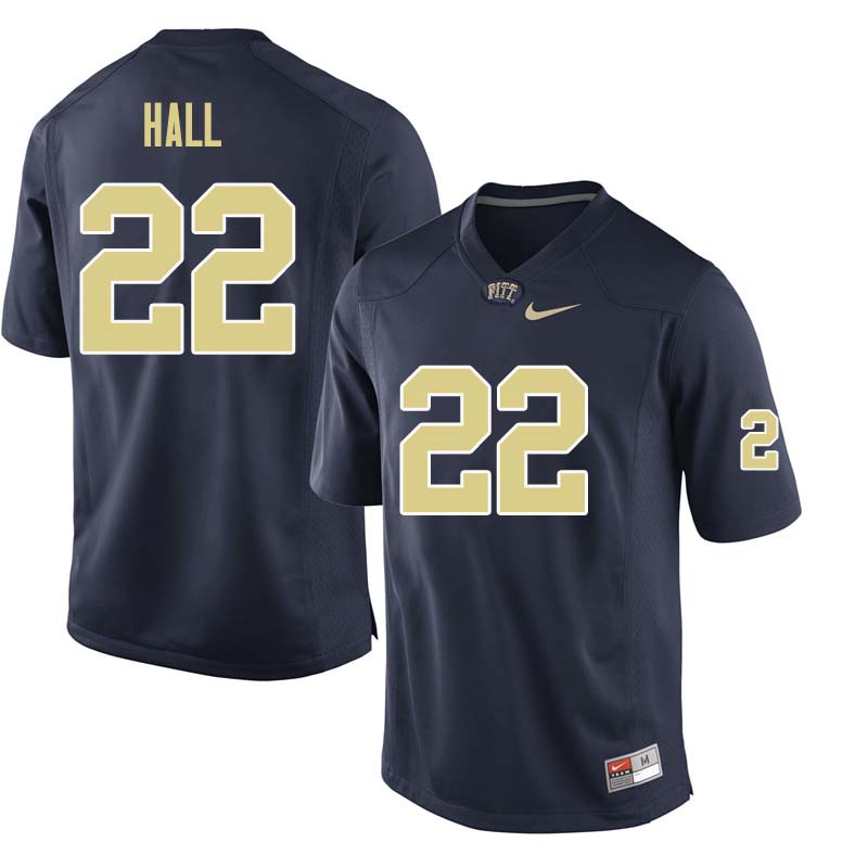 Men #22 Darrin Hall Pittsburgh Panthers College Football Jerseys Sale-Navy